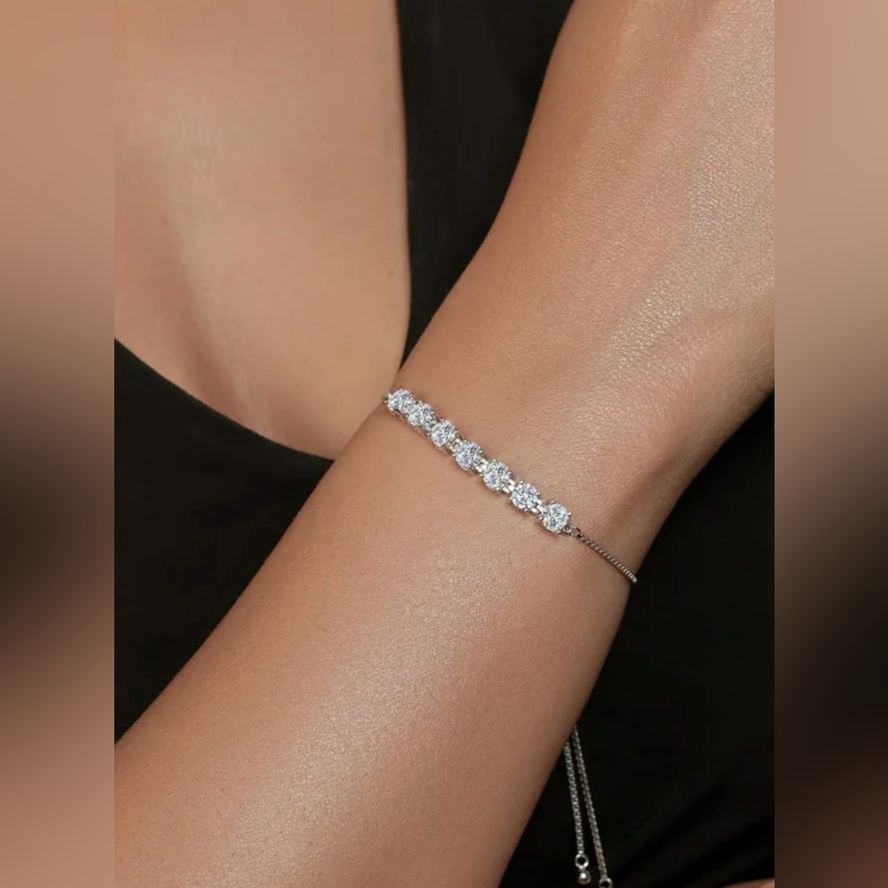 18K Plated Gold 3.5 CT tw Tennis Moissanite Bracelet